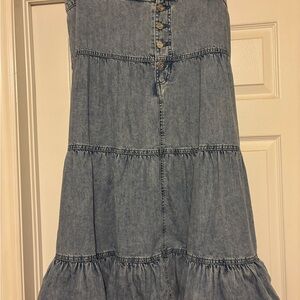 Maurices Blue Denim High Rise Long Tiered Skirt 18W NWOT!